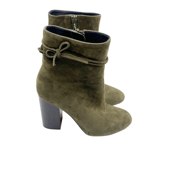 Vince Green Suede Tie Detail Ankle Boots Size 6 - Picture 3 of 6
